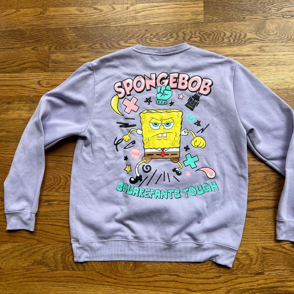 Nickelodeon SpongeBob Squarepants Tough Purple/Lavender Sweatshirt Size L